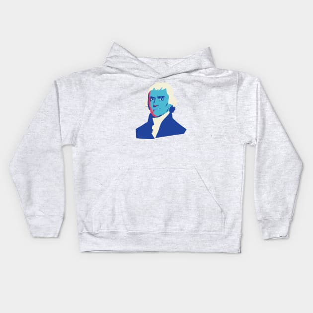 President Thomas Jefferson Pop Art Portrait Kids Hoodie by SLAG_Creative